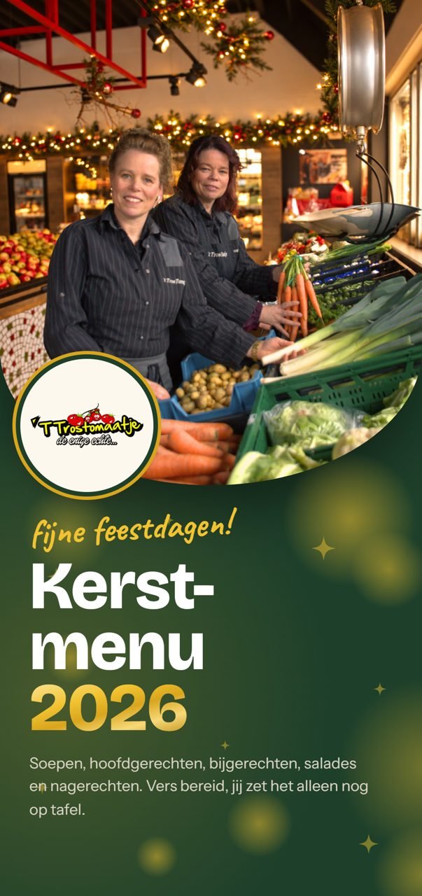 Kaft kerstmenu flyer